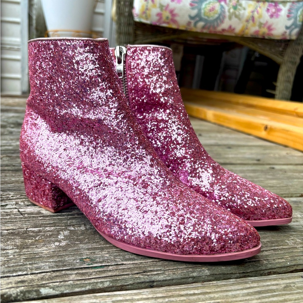 Sugar Thrillz Pink Glitter Boots